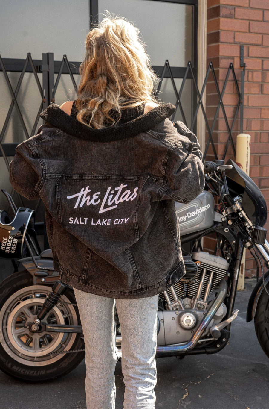 Custom Embroidered Litas Denim Sherpa Jacket