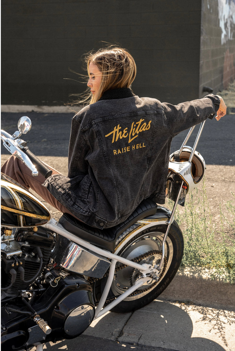 Custom Embroidered Litas Denim Sherpa Jacket